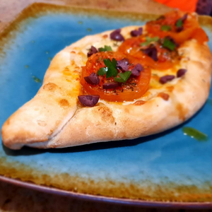 Frozen Pizza Boats with Tomato Basting