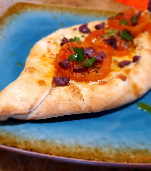 Frozen Pizza Boats with Tomato Basting