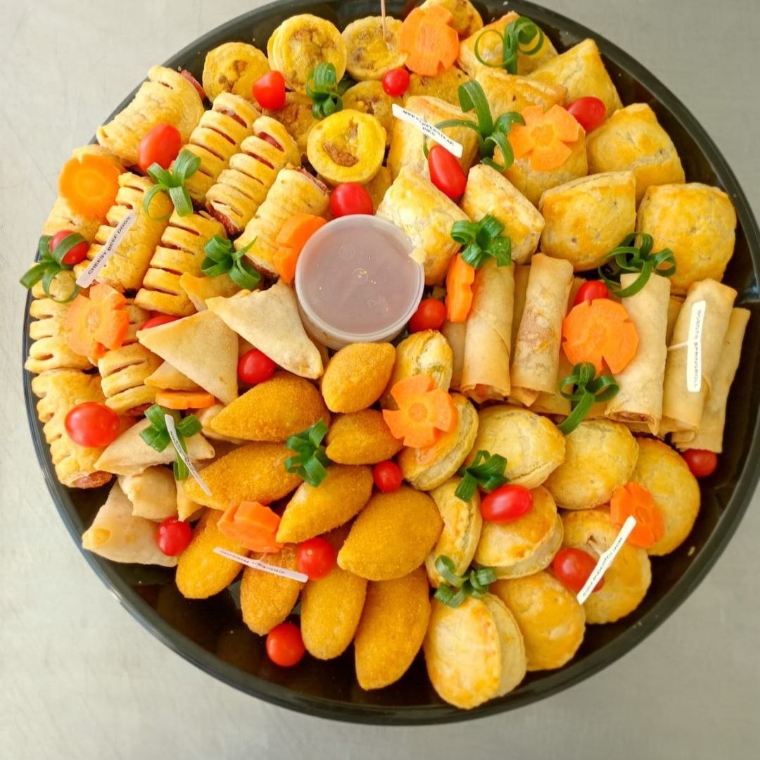 Original Silver platter serving photograph